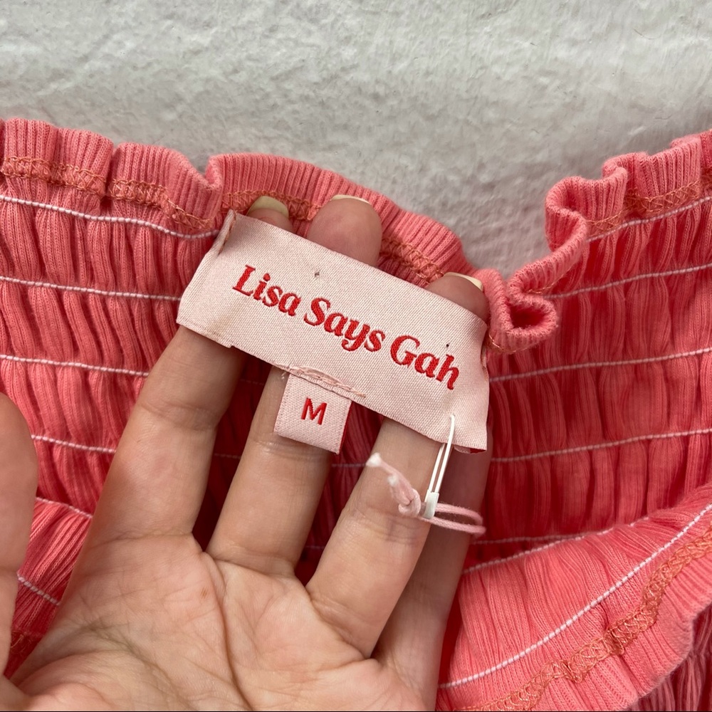 Lisa Says Gah Sophie Ribbed Jumpsuit Salmon - Picture 5 of 6